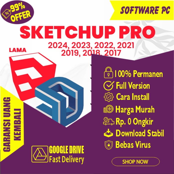 [WIN-MAC] SKETCHUP PRO VERSI BARU / LAMA 2025, 2024, 2023, 2022, 2021, 2020, 2019, 2018, 2017