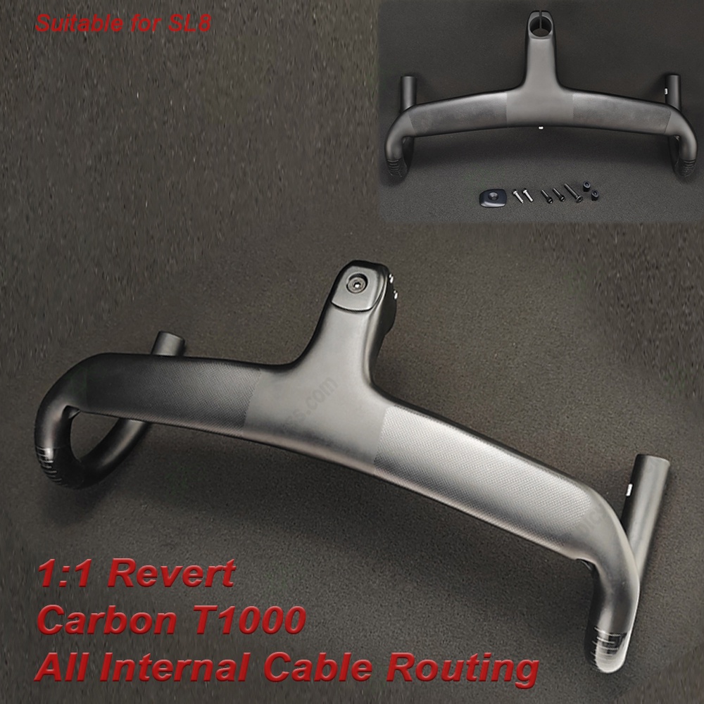 HTC SL8 SL7 VG T1000 Carbon All Internal Cable Routing Integrated Cockpit Di2 Bar With Safety Nuts R