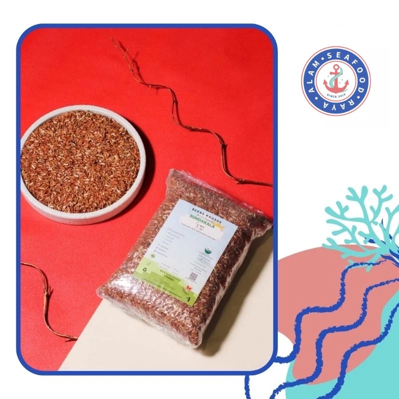 

Beras Merah Organik 1 Kg - Sundakala beras sehat nasi beras organik