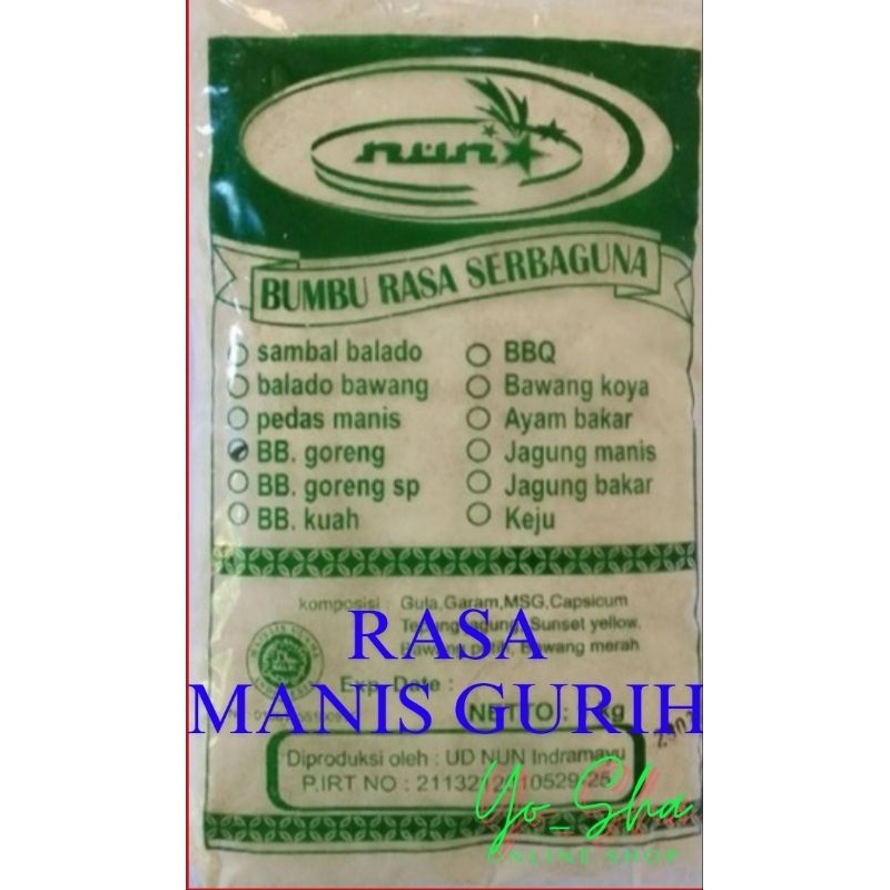 

Bumbu tabur NUN goreng untuk martabak telor mini ,cilor, maklor, cimin,cireng, mi sosis, mie lidi,