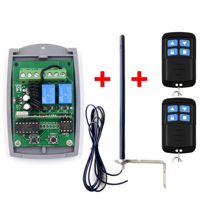 2 Channel Gate Garage Remote Control 433mhz Receiver + Remote Control