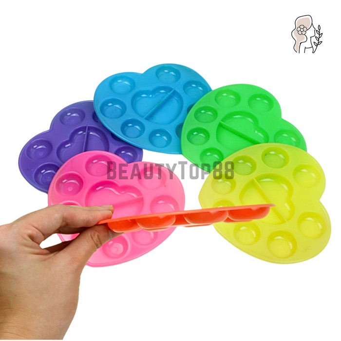 

Piring Cat Air Love Bentuk Hati / Palet Palette Lukis Acrylic Akrilik / Tempat Wadah Cat Air