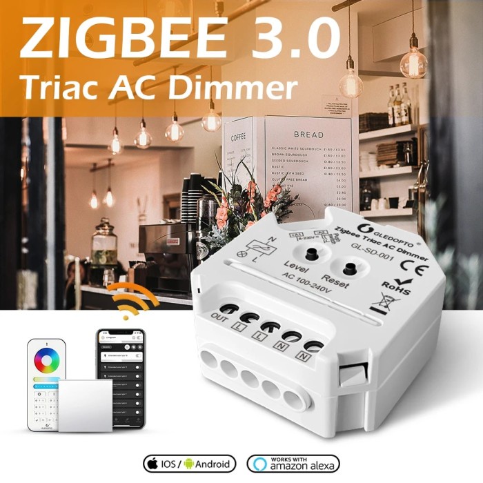 Zigbee Traic AC Dimmer for dimmable LED Smart Controller Switch