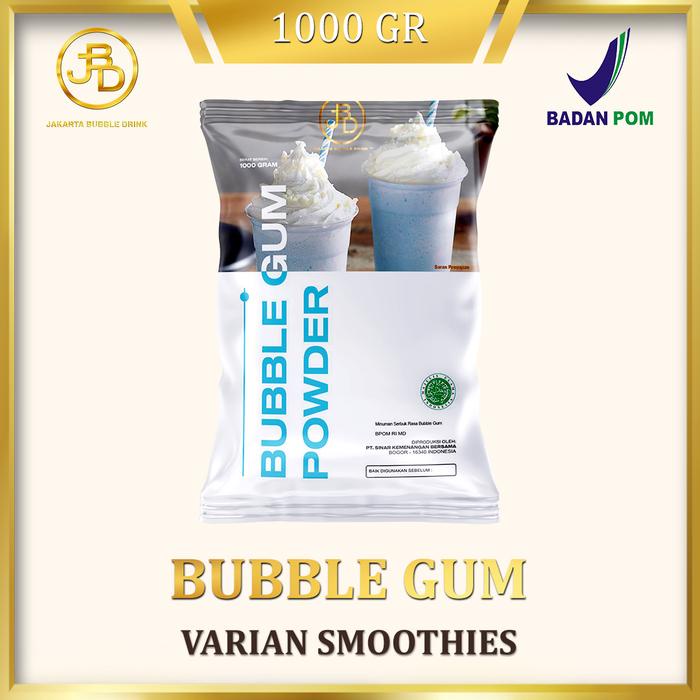 

Bubuk Minuman Premium Varian Smoothies Rasa Bubble Gum 1Kg Jakarta Bubble Drink Gula Permen Powder