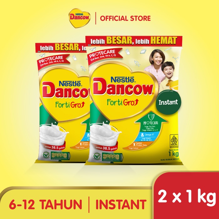 

Nestle DANCOW FortiGro Susu Bubuk Instan Pouch 1 Kg x 2pcs