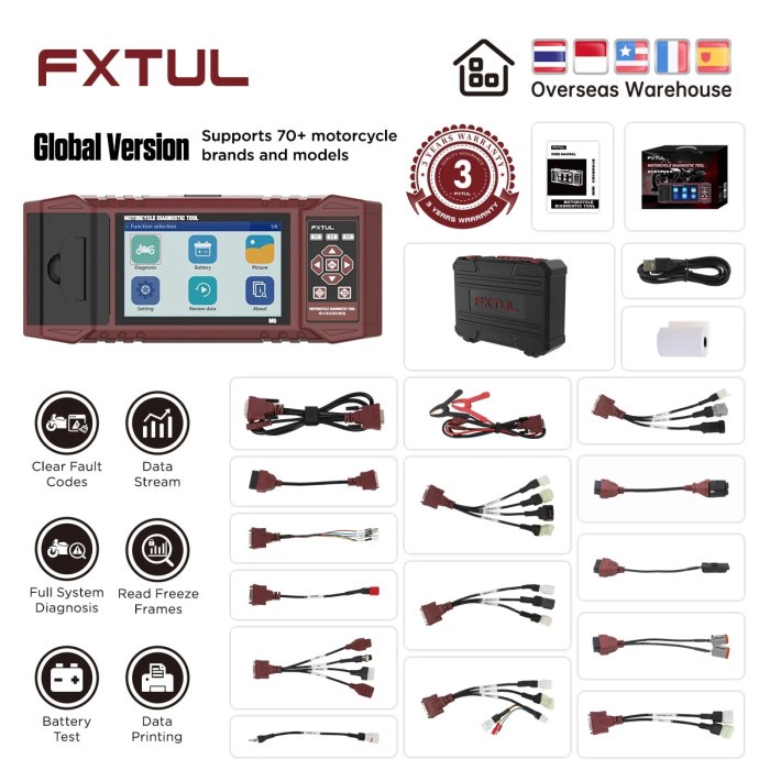 FXTUL M6 Universal Motorcycle Diagnostic Instrument Support Read