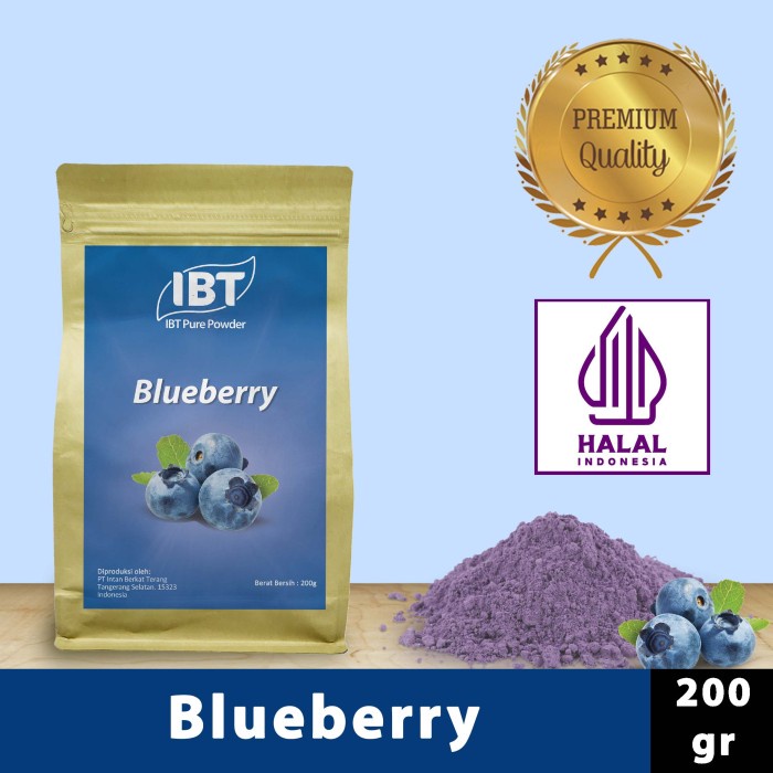 

Ready" Pure Blueberry Powder Murni Bubuk Bluberi Import Makanan Kue 200 Gr