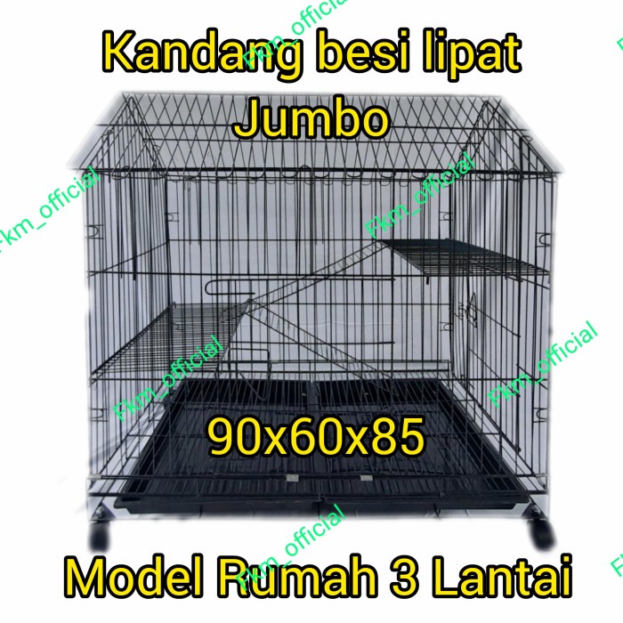 Kandang kucing tingkat 2 jumbo model rumah