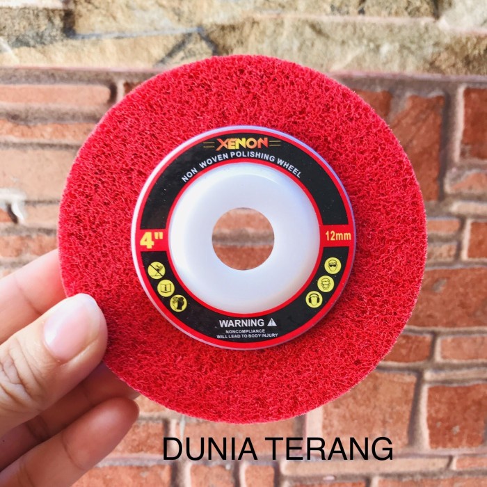NON WOVEN Polishing Wheel XENON 4'' Merah Wheel Polish 4inch NonWoven
