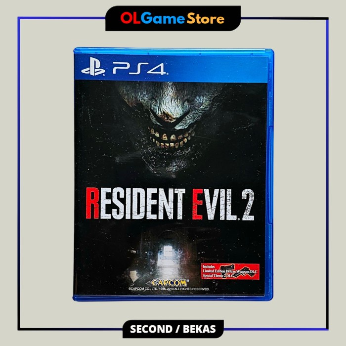 KASET BD GAME RESIDENT EVIL 2 REMAKE RE2 PS4