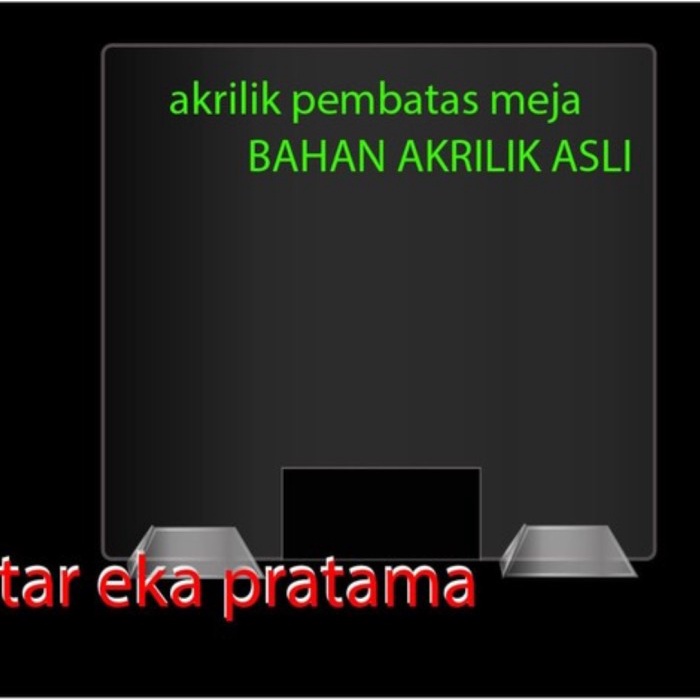 

BARANG TERLARIS Akrilik Pembatas Meja Kantor clear (uk 100x60)(3MM)