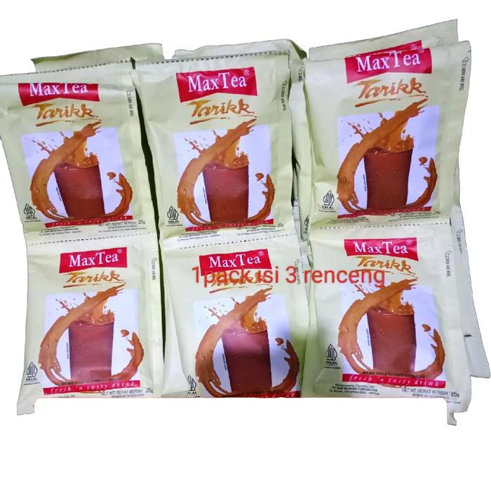 

Max Tea Tarik 1Pack Isi 3 Renceng Minuman Serbuk Teh Krimer Susu Dan Gula Air Drink Bubuk Best