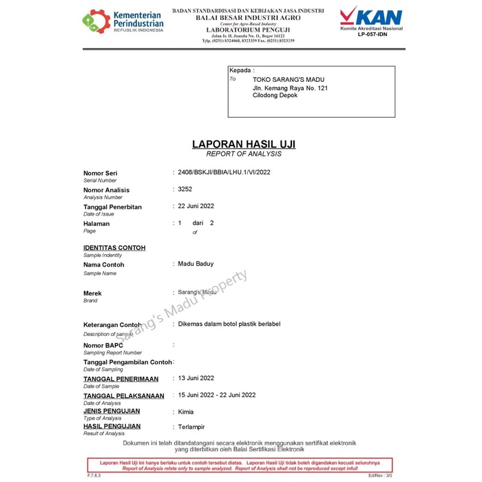 

BARANG TERLARIS MADU BADUY ASLI 100% RAW 1Kg