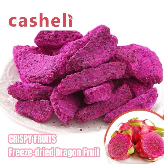

casheli Crispy Freeze-dried BuahNaga Snack Cemilan Food Dragon Fruit Crispy Camilan No Gluten Chips