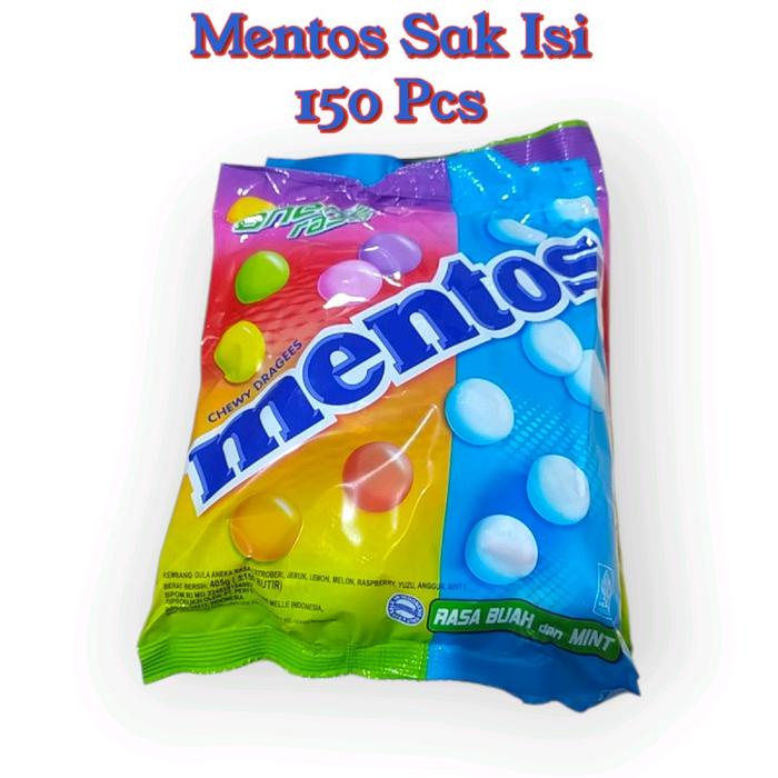 

Permen Mentos 540 gram 200 pcs Dan Kemasan Refil Sak - Permen Mentos Toples isi 200 pcs Manis candy