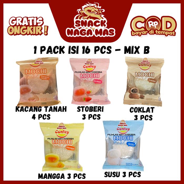 

KUE MOCHI 16 PCS RASA MIX TEXTURE LEMBUT, KENYAL, DAN ANEKA RASA KUE MOCI JEPANG LEMBUT TERDAPAT