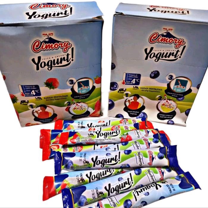 

CIMORY YOGURT 40 GR. 1 DUS ISI 25 PCS. strawberry, blueberry, mix rasa 6 RASA Food Susu Cemilan