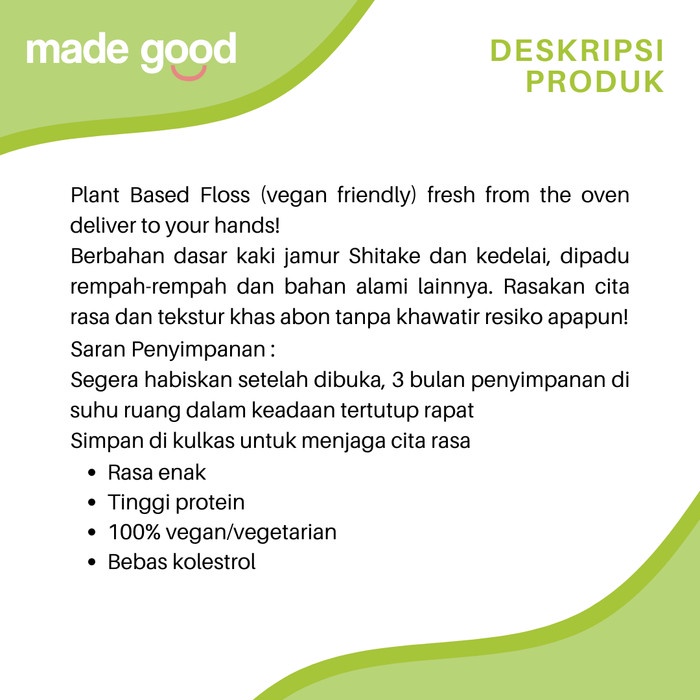

SALE !!! BUKAN ABON PLANT BASED FLOSS ABON VEGAN 100GR READYY