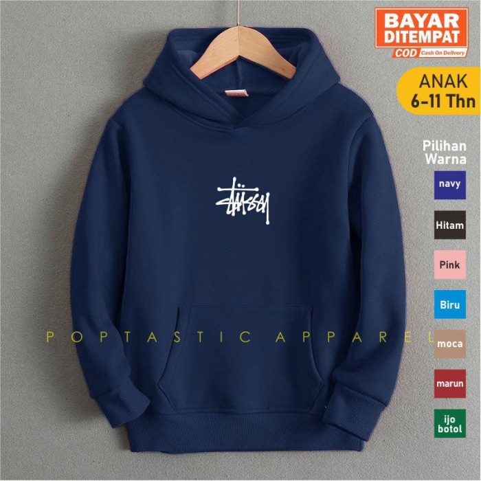 SWEATER HODIE STUSSY JAKET HOODIE ANAK LAKI LAKI PEREMPUAN FLEECE