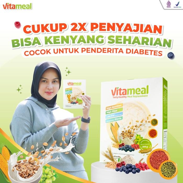 

Barang Terlaris [Paket 3 Box] Vitameal Pengganti Sarapan Sereal Oat Makanan Instan Sereal Granola