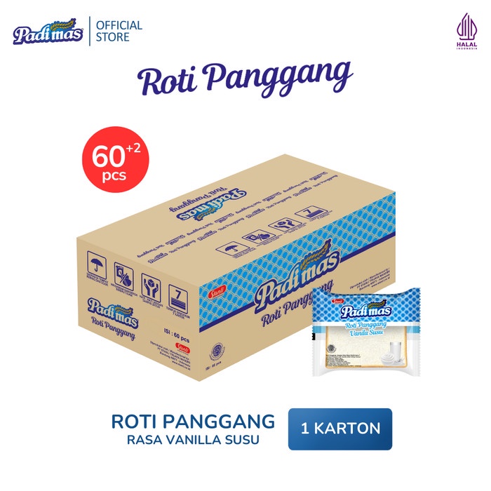 

Ready Stock Roti Panggang Padimas Vanilla Susu Extra2 Karton Packing Aman