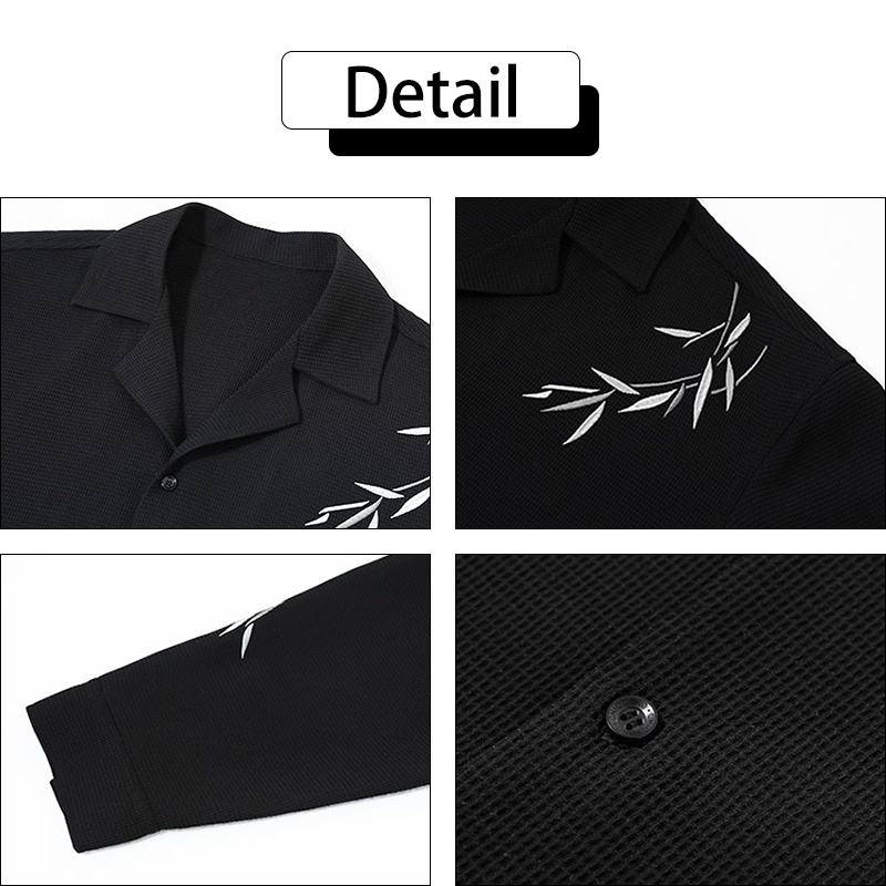 BEST DEALS Kemeja Korean Style Pria Kemeja Kasual Pria Baju Kemeja Cowok V Neck Kemeja Lengan
