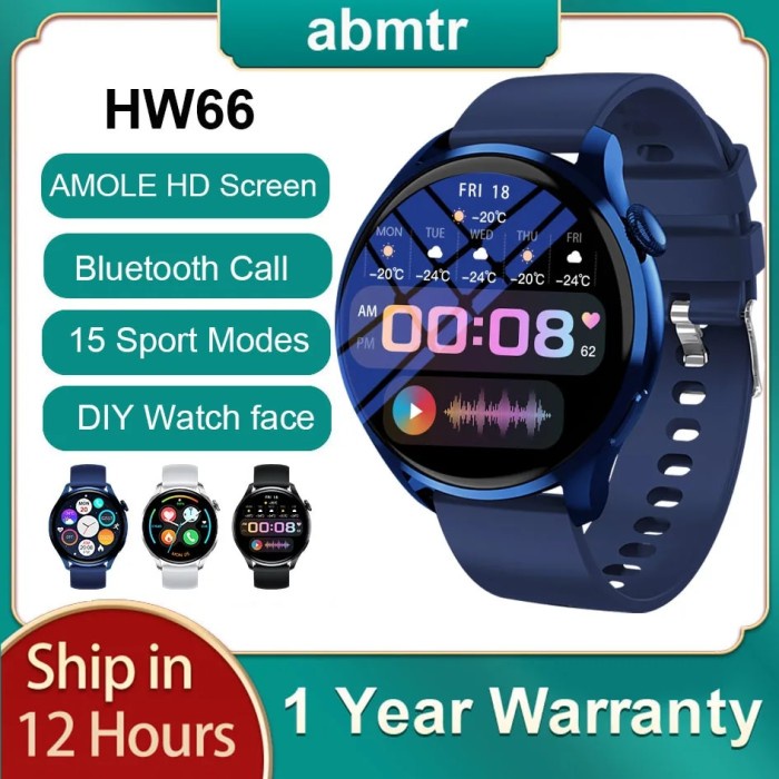 Abmtr HW66 Smart Watch Men Screen 1.35" HD 420*420 IP68 Waterproof