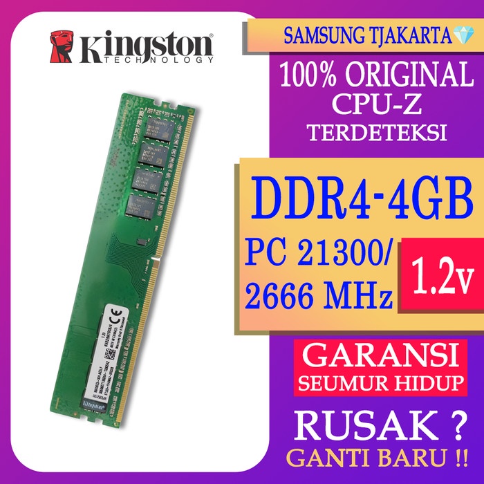 RAM PC KINGSTON DDR4 4GB 21300 / 2666 MHz ORI RAM NB DDR4 4GB 2666 MHz