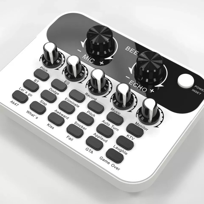 Live Sound Card V8 English Mini Audio Interface Podcast Mixer