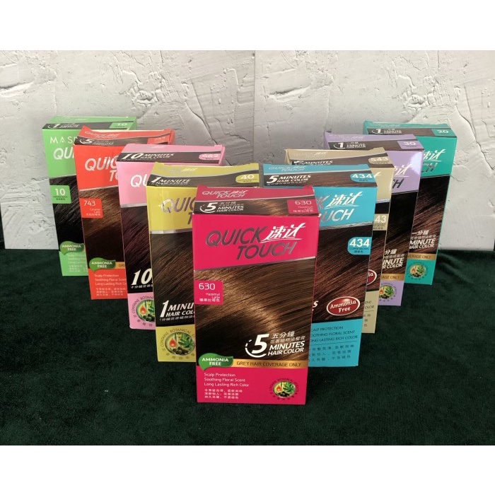 Cat rambut herbal quick touch 1 min, ammonia free