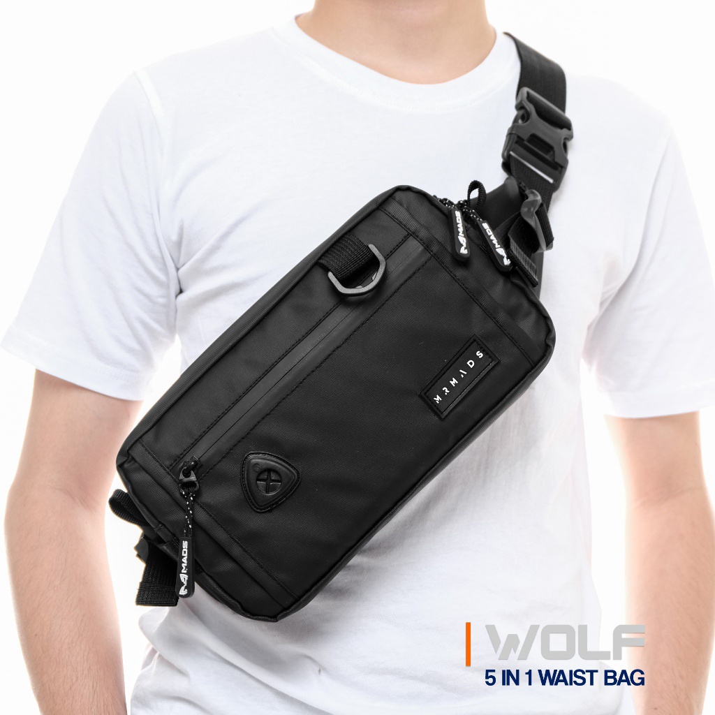 FREE ONGKIR MR MADS - WOLF WAIST BAG - TAS SELEMPANG PRIA TAS PINGGANG CLUCTH BAG SHOULDER BAG SLING