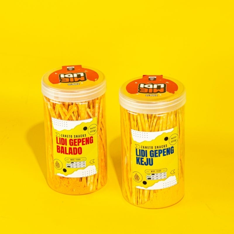 

Zaneto Mie Lidi Toples Rasa Keju dan Balado - Kemasan 330gr Cemilan Gurih Renyah dan Nikmat, Halal