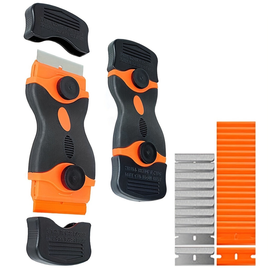 21pcs Razor Blade Scraper Double Edge Razor Scraper Remover Tool with Razor Blades for Labels Sticke