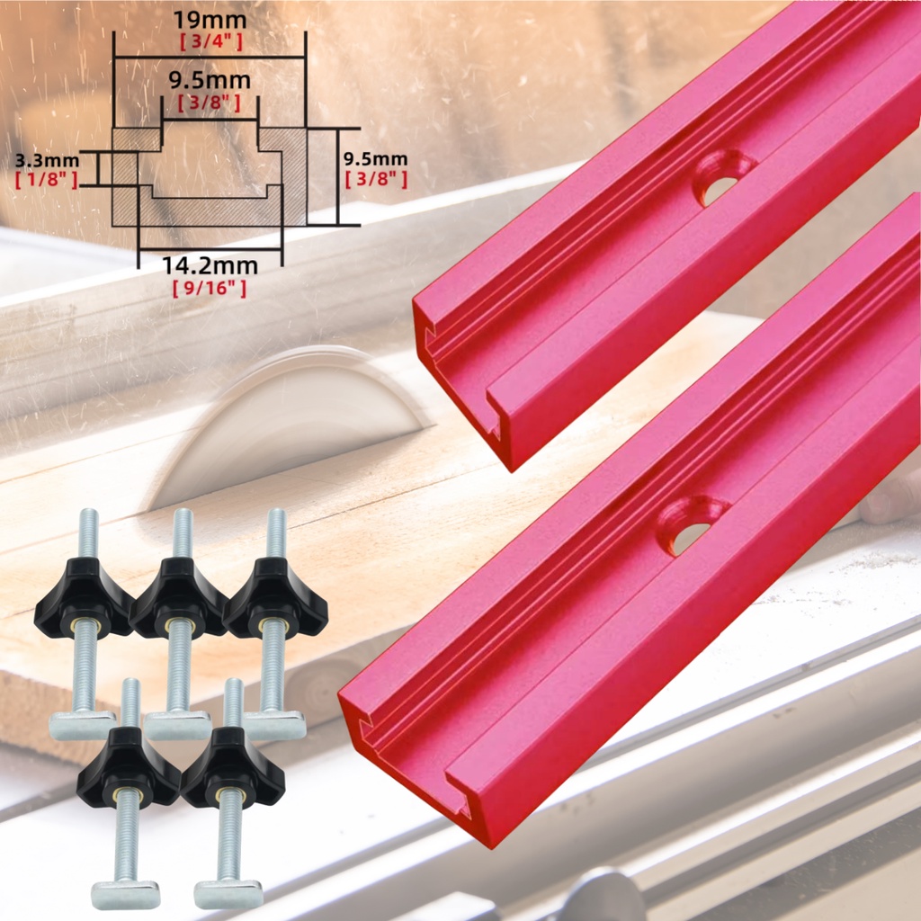 400/500MM Woodworking Chute Rail T-track T-slot Miter Track Jig T Screw Fixture Slot 19x9.5mm Table 