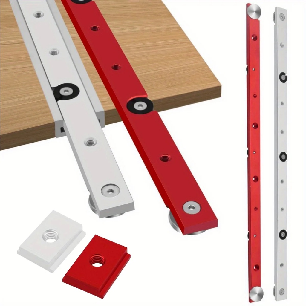 T Track Miter Bar Slider Kit , Aluminium Alloy T-Slider T Slot Miter Track Jig - Table Saw Gauge Rod