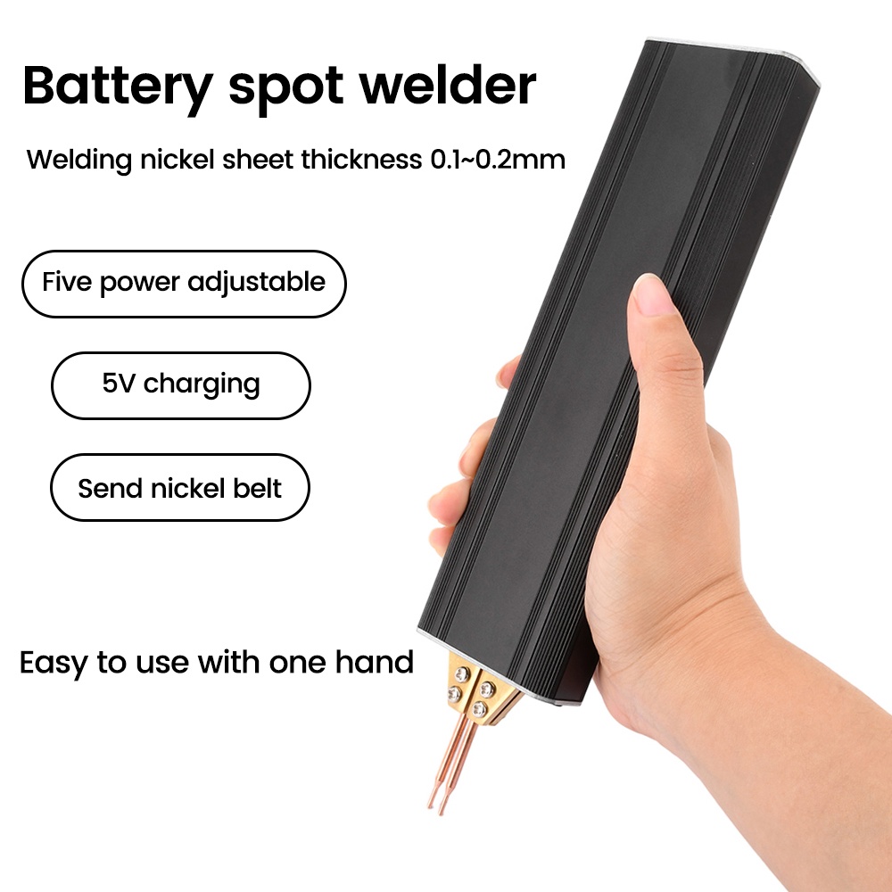Portable handheld battery spot welder, 5-speed power adjustable battery spot welder 18650 lithium ba