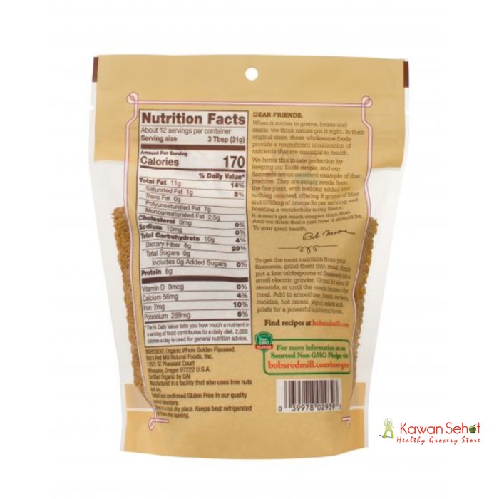 

SALE !!! BOB'S RED MILL ORGANIC GOLDEN FLAXSEED 368 GR BIJI RAMI READYY