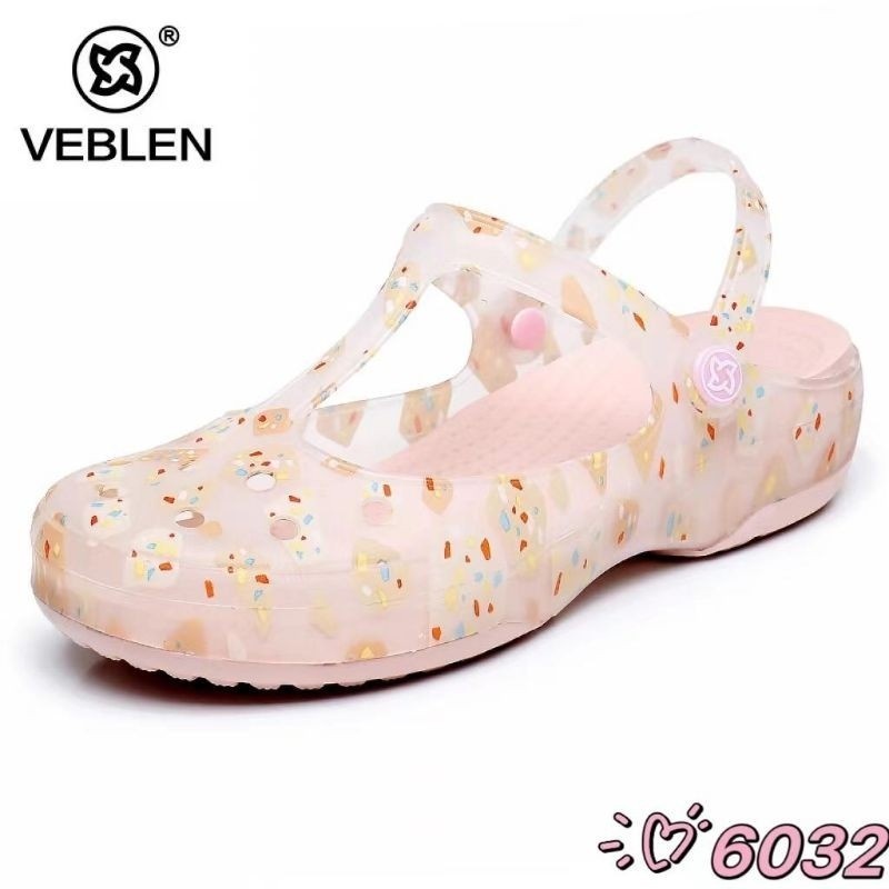Awet Sandal Veblen Non Crocs Wanita / Crocs Meryjane/ Veblen Mary Jane/ Veblen Motif