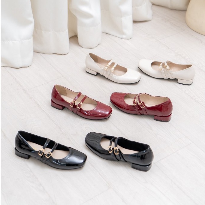 Gratis Ongkir Vimemo Berryl - Sepatu Heels Mary Jane 2Cm Mary Jane Heels