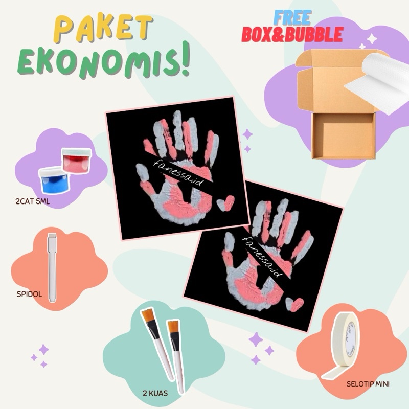 

Gratong (Free Box) Paket Lengkap Diy Hand Painting Kit Cap Tangan Kanvas Couple
