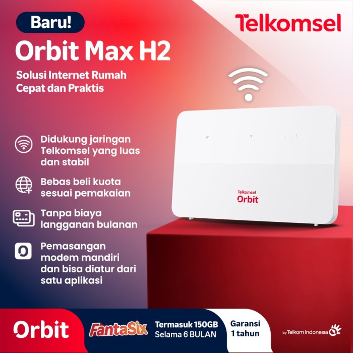 MODEM ROUTER HUAWEI B628 TELKOMSEL ORBIT MAX H1 WIFI 4G LTE 150GB