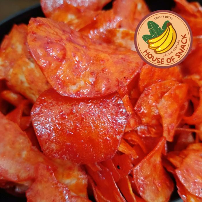 

1 kg Keripik singkong balado merah lengket manis pedas renyah