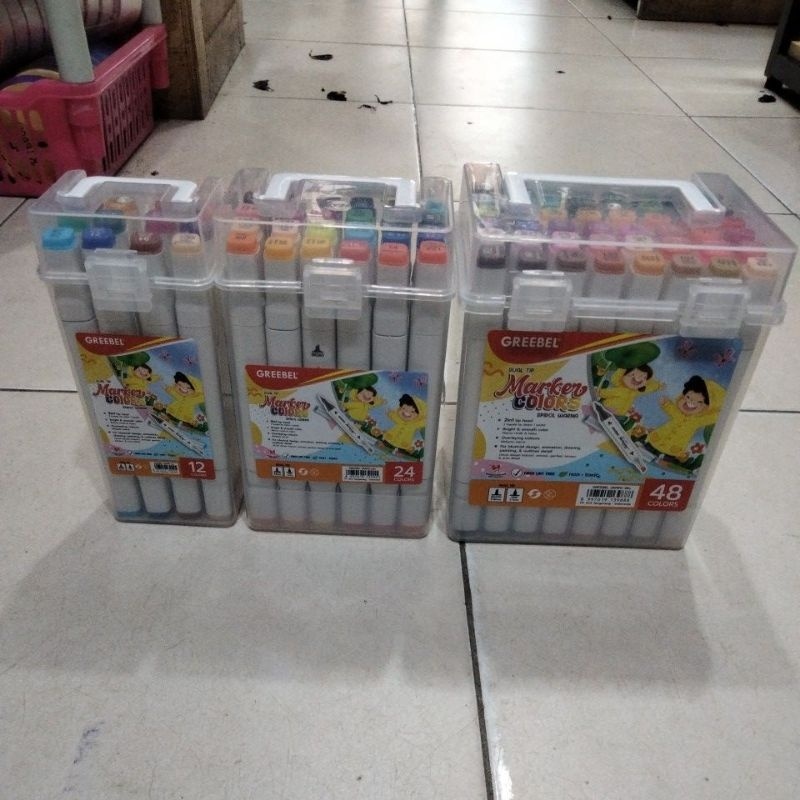 

Spidol warna greebel dual tip marker colors 12,24,48