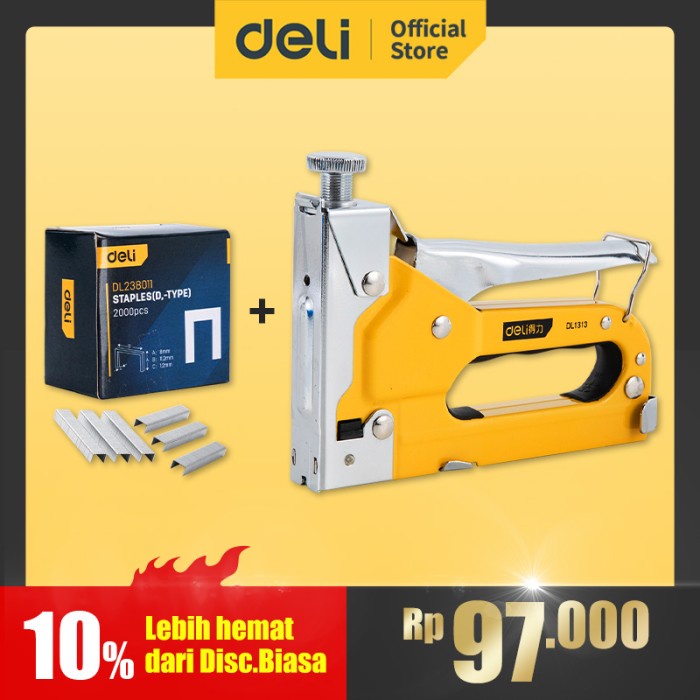 

TERBARU! Deli Paket Komplit Staples Tembak 3in1 + Isi Ulang Model U isi 20.000