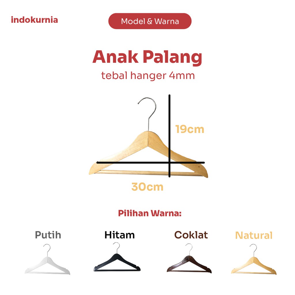 Harga Miring Indokurnia Hanger Kayu Kualitas Premium