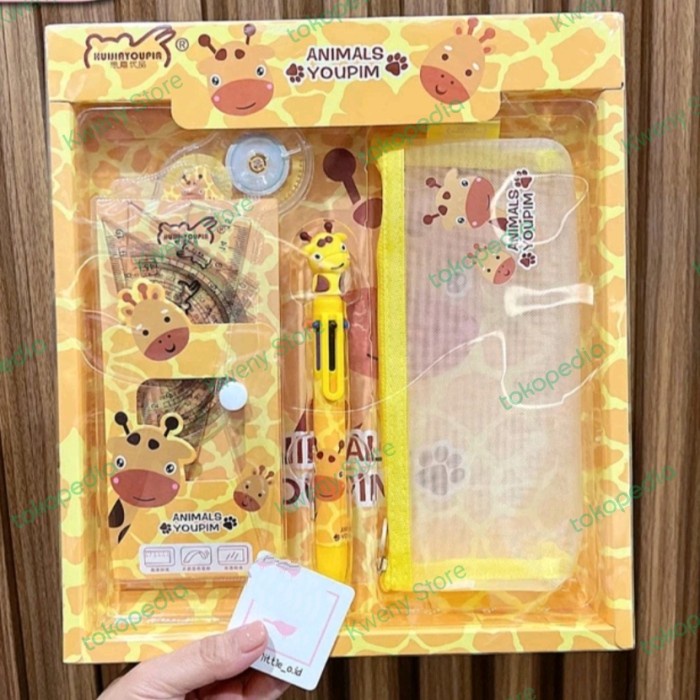 

Tempat pensil alat tulis giraffe jerapah stationery set jerapah kuning Kode 83