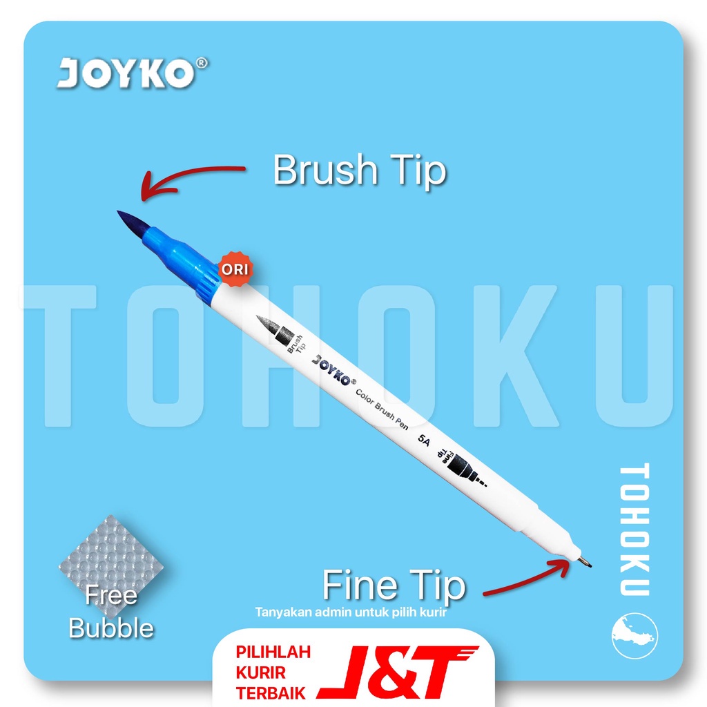 

Gratong Joyko Dual Brush Pen 12 Warna - Calligraphy Pen Joyko 12