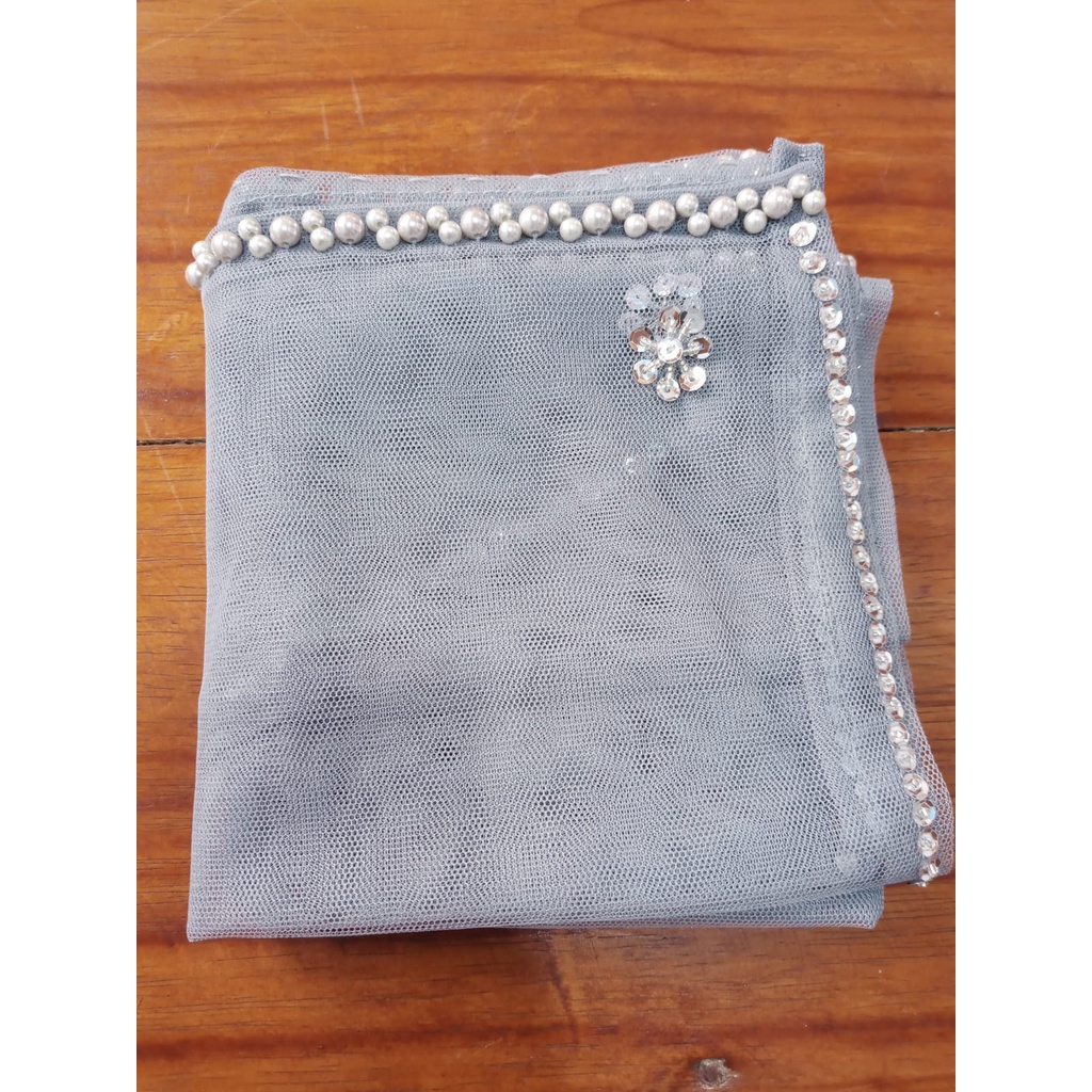 Kerudung Ibu Besan abu/ kerudung Ibu Mertua/ veil pengantin Kerudung Pengantin aksesoris