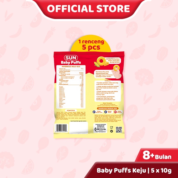 

5 Pcs - SUN Baby Puffs Keju Sachet 10g