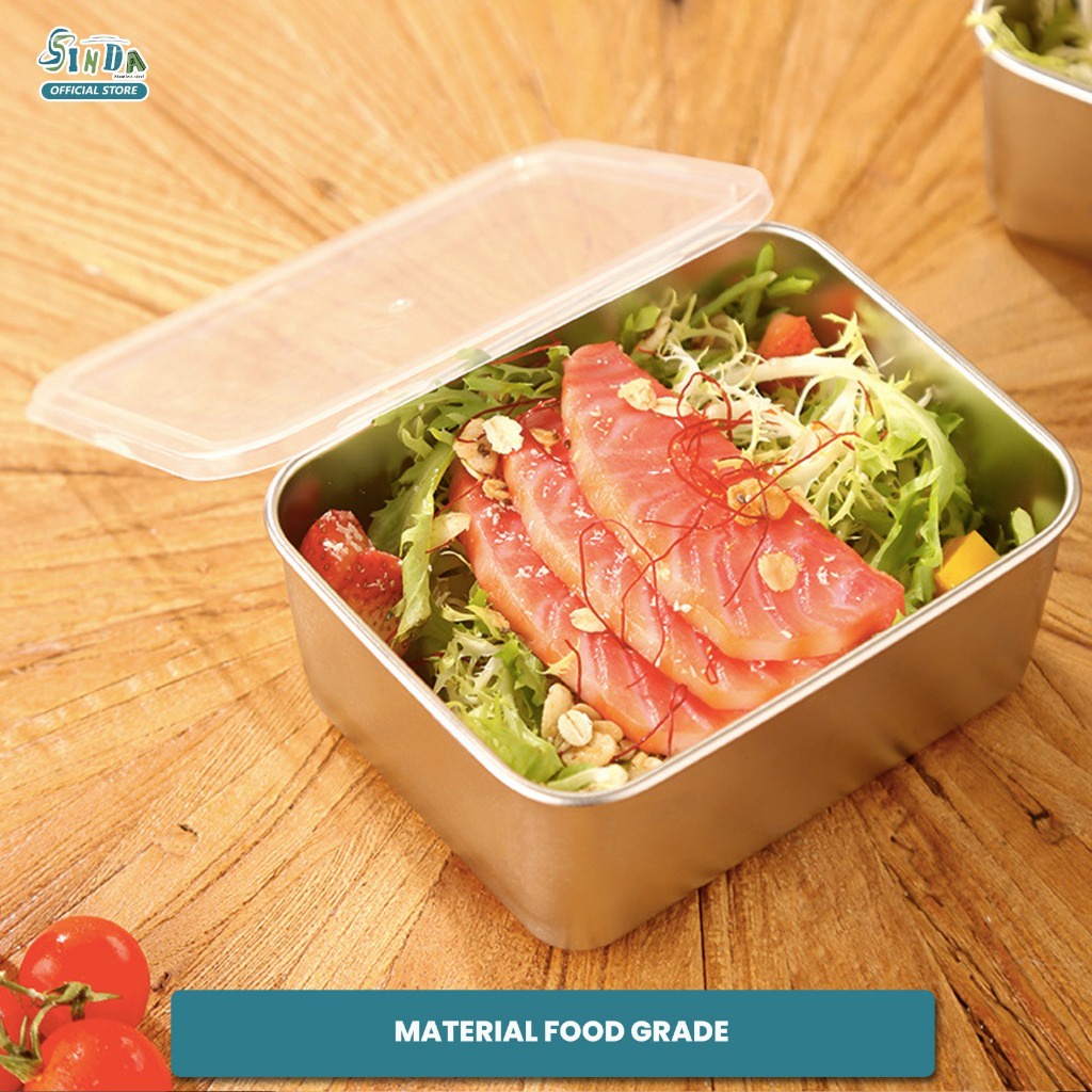 

Sinda Kotak Bekal Stainless 304/Kotak Stainless Penyimpanan Kulkas/Wadah Makanan Stainless